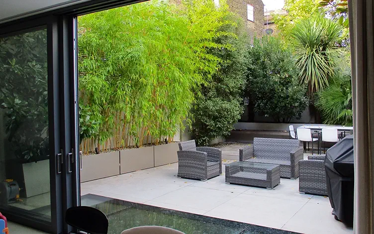 bamboo troughs courtyard