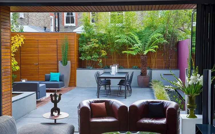 modern indoor outdoor courtyard garden